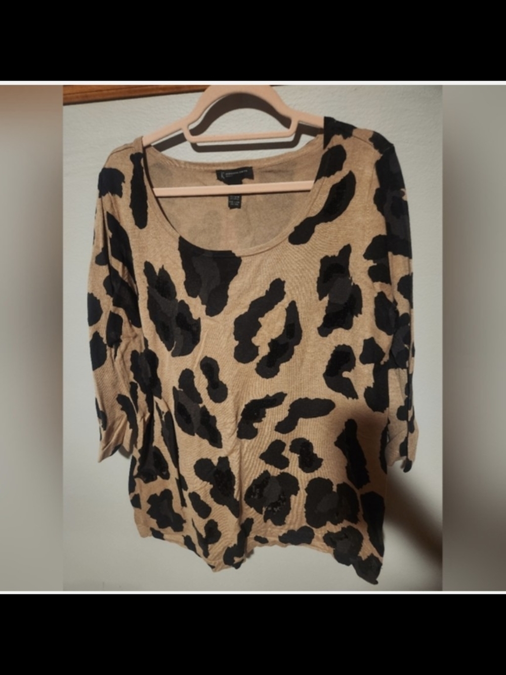 INC International Concepts Leopard Print Top Size 1x